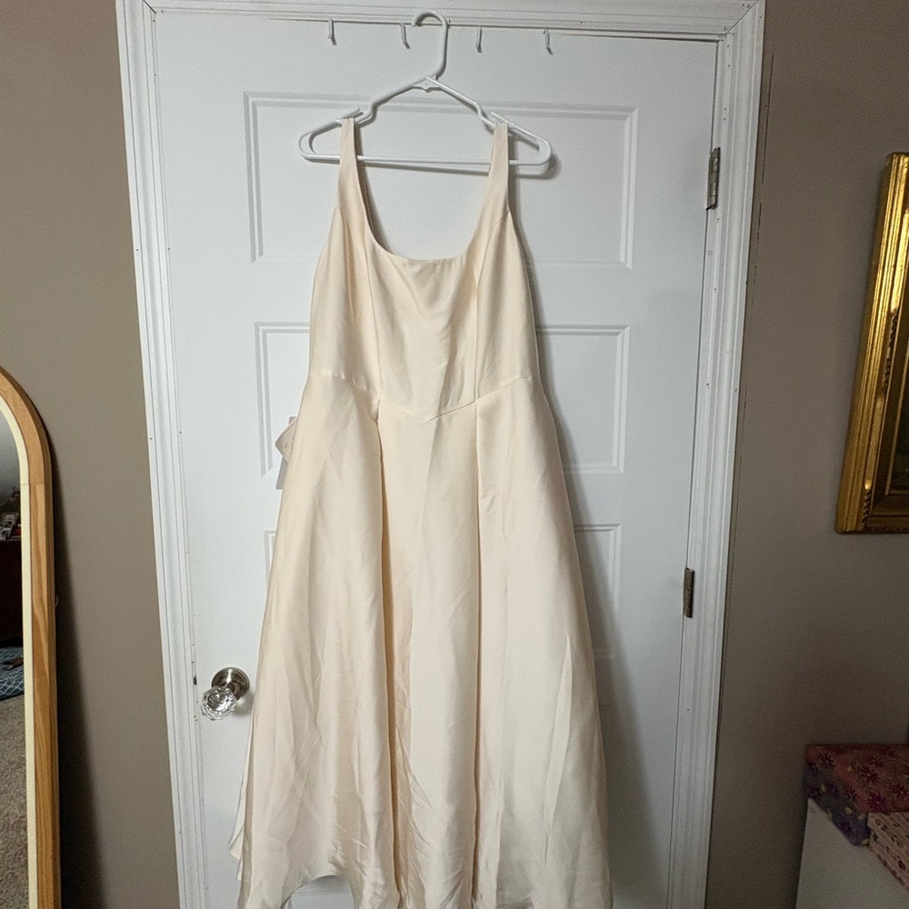 Azazie Cream Midi Dress